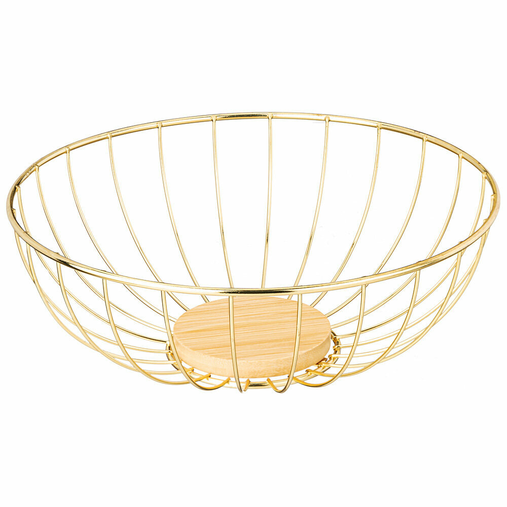 Фруктовница agness металлическая цвет: gold 25х9 см KSG-790-362