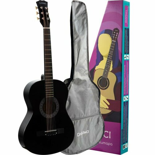 Гитара акустическая в наборе DAVINCI DF-50A BK Bag veston f 38 bk pack акустический набор для гитариста чехол подставка под гитару с держателем грифа