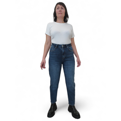 Джинсы бананы  Зауженные бананы синие индиго, размер W28L27, синий