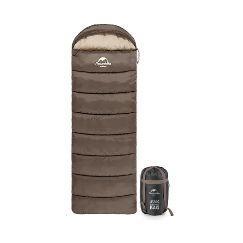 Мешок спальный Naturehike U250, (190х30)х75 см, (левый) (ТК: +6°C), коричневый