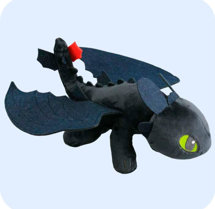 Мягкая плюшевая игрушка дракон Беззубик 60 см