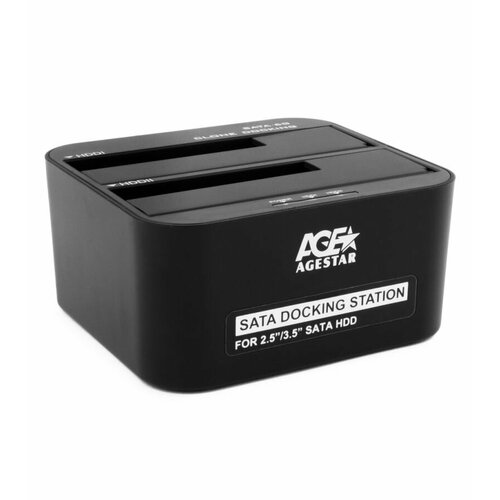 Док-станция для HDD/SSD AgeStar 2x2.5" 3.5" SATA черный (3UBT6-6G(BLACK))