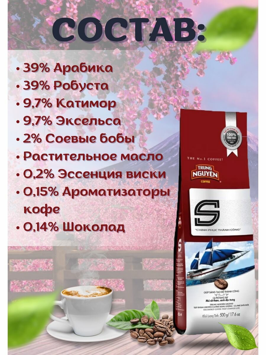 Кофе S Trung Nguyen Вьетнамский, молотый, средняя обжарка, арабика и робуста — фото 1