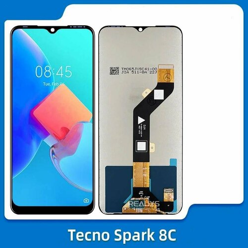 Дисплей для Tecno Spark 8C (KG5k) / Tecno Spark Go 2022 (KG5) в сборе с тачскрином (черный) дисплей для tecno spark 8c kg5k kg5j экран тачскрин модуль в сборе