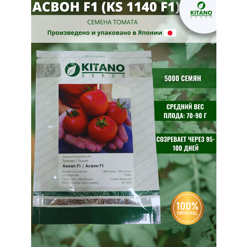 Асвон F1 (KS 1140 F1) - томат детерминантный, 5000 семян, Kitano seeds/Китано сидз (Япония)