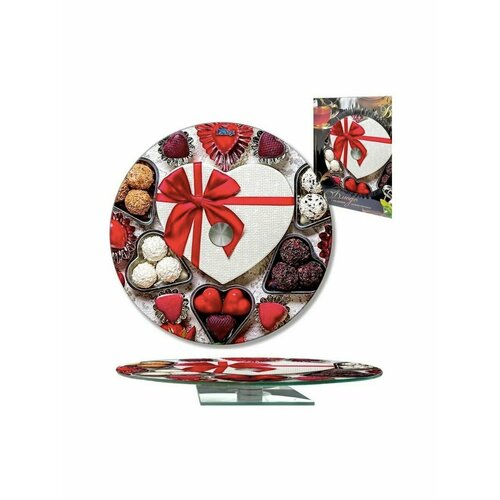 Тортовница вращающаяся стеклянная d28см конфеты