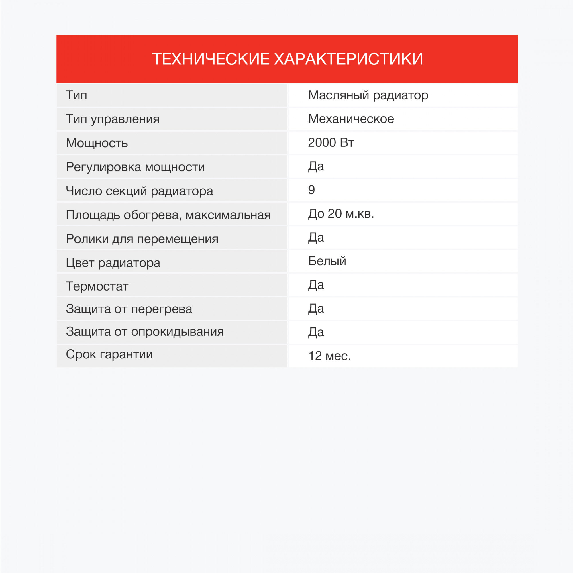 Масляный радиатор STARWIND , 2000Вт, белый - фото №19