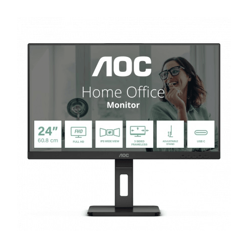AOC Монитор LCD 238 169 1920х1080FHD IPS nonGLARE 75 Hz 300 cdm2 H178V178 10001 50М1 167M 4ms HDMI DP USB-C USB-Hub Height adj Pivot Tilt Swivel Speakers 3Y Black 34362₽
