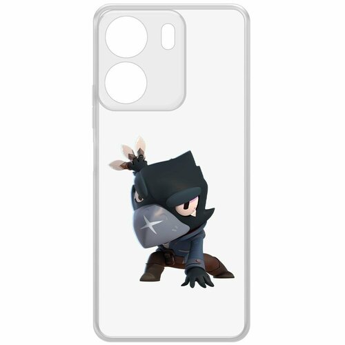 Чехол-накладка Krutoff Clear Case Brawl Stars-Ворон для Xiaomi Poco C65 чехол накладка krutoff soft case brawl stars ворон феникс для xiaomi poco c65 черный