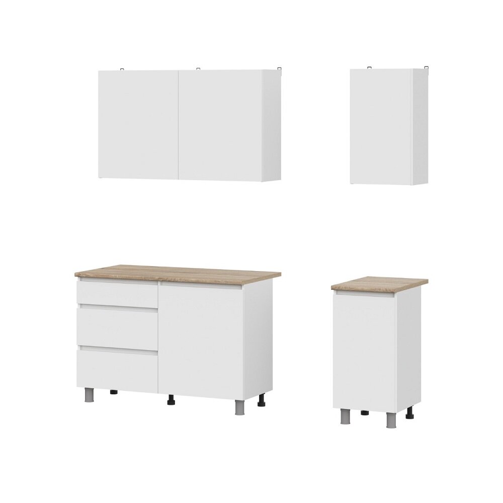 фото Кухонный гарнитур "Белый текстурный Денвер", 1,6 м