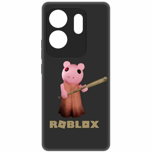 Чехол-накладка Krutoff Soft Case Roblox-Пигги для INFINIX Zero 30 4G черный чехол накладка krutoff soft case roblox эзебель для infinix zero 30 4g черный