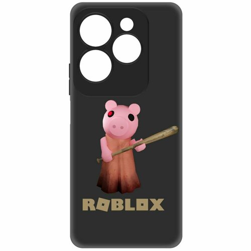 Чехол-накладка Krutoff Soft Case Roblox-Пигги для INFINIX Hot 40 Pro черный чехол накладка krutoff soft case roblox пигги для infinix smart 8 pro черный