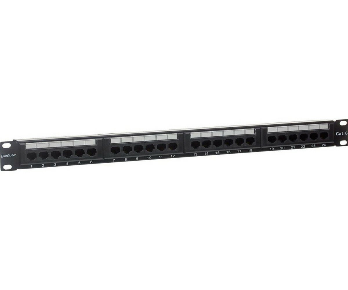 Патч-панель Exegate EX281080RUS (19", UTP, 24 port, cat.6, KRONE&110(dual IDC), 1U, RoHS, Black, RTL) - фото №8