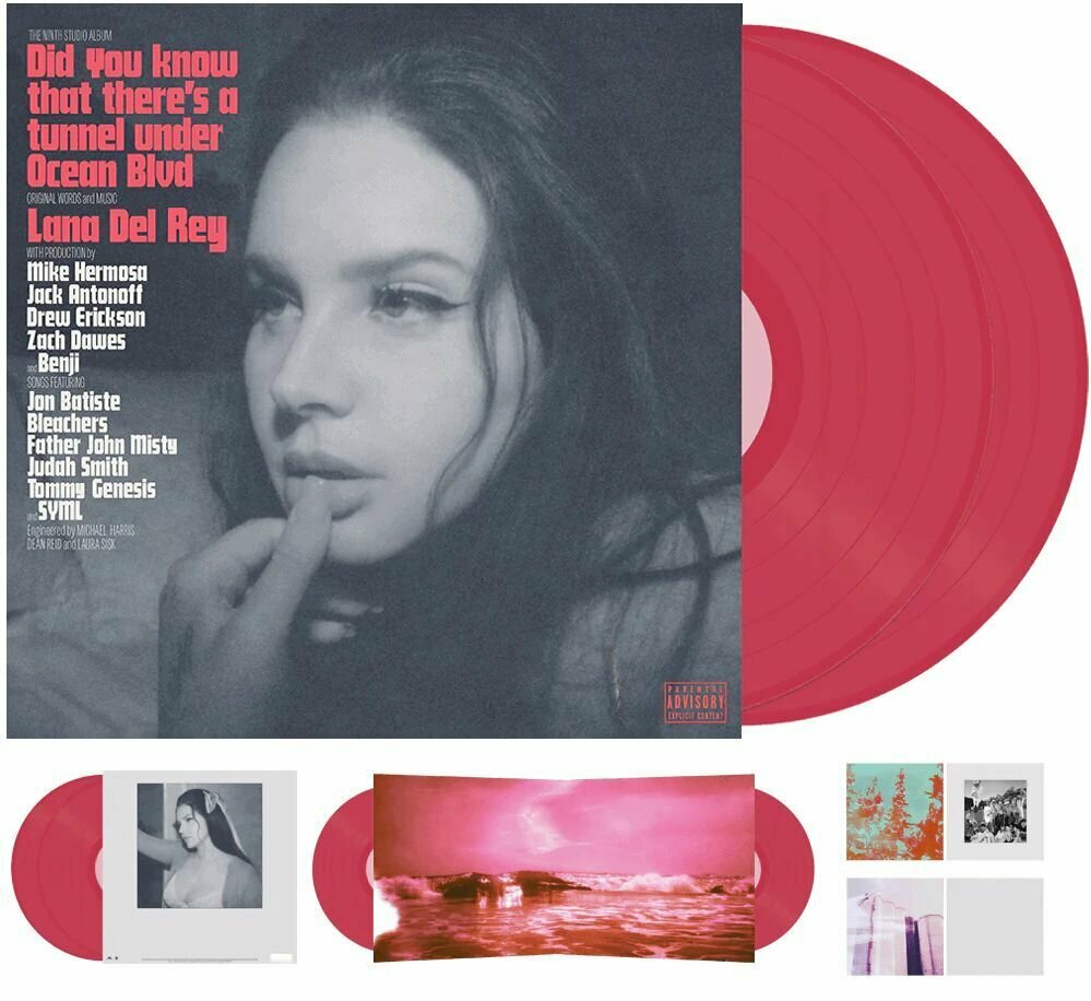 Lana Del Rey - Did You Know That There's A Tunnel Under Ocean Blvd (Dark Pink Limited) Темно-Розовая (Красная) с Альт. Обложкой Виниловая Пластинка