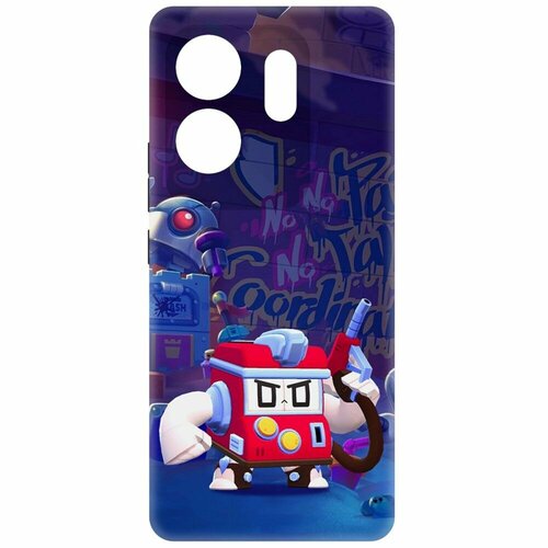 Чехол-накладка Krutoff Soft Case Brawl Stars - V8-БИТ для INFINIX Zero 30 4G черный чехол накладка krutoff soft case brawl stars болотный джин для infinix zero 30 4g черный