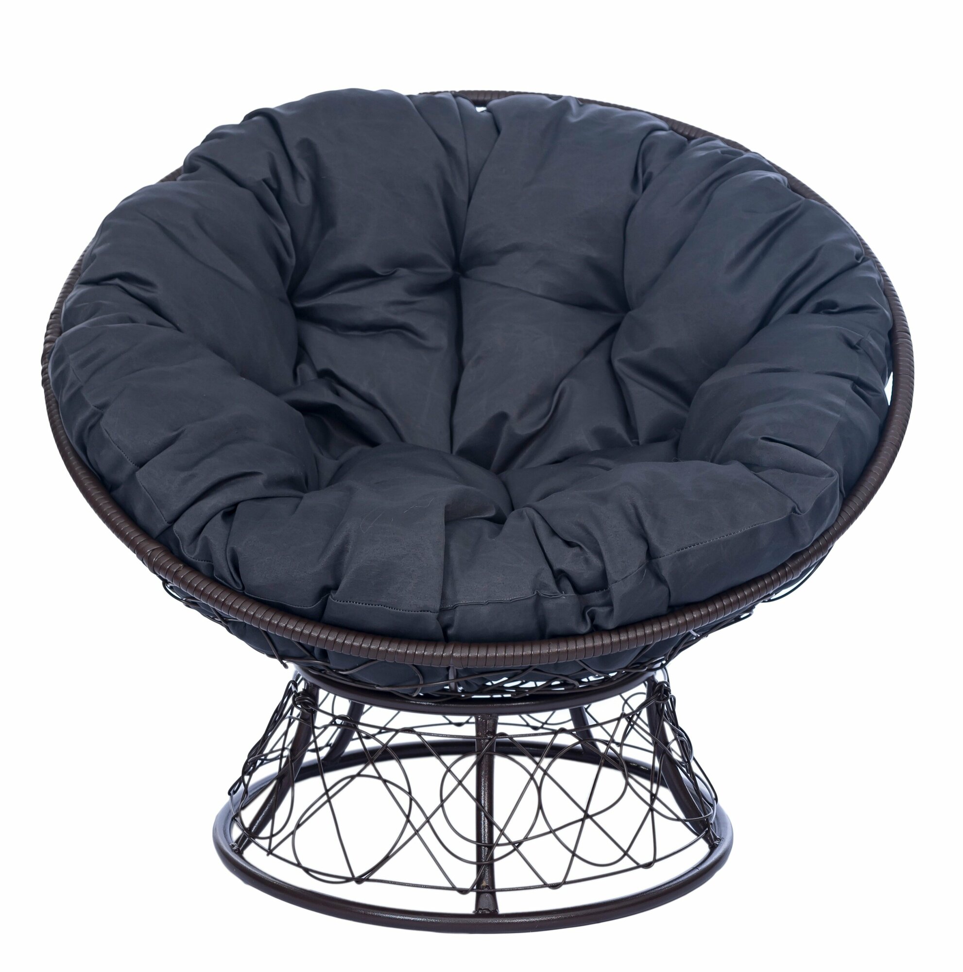 Кресло садовое папасан плюс коричневый + темно-серая подушка - фотография № 2