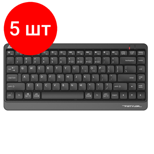 Комплект 5 штук, Клавиатура A4Tech Fstyler (FBK11 GREY) черный/серый USB беспроводн/BT/Radio