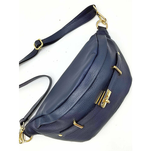 фото Сумка поясная steffalini, фактура зернистая, синий