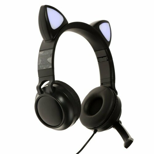 Qumo Наушники Qumo Game Cat Black, игровые, микрофон, USB+3.5 мм, 2м, чёрные