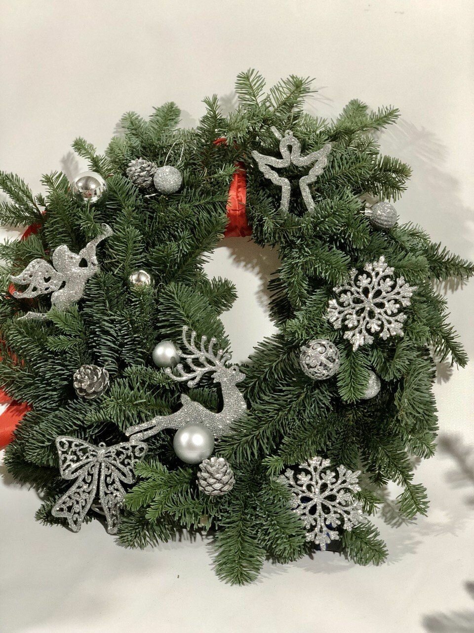 Венок новогодний 35 см/ Новогодний декор/ нобилис/елка