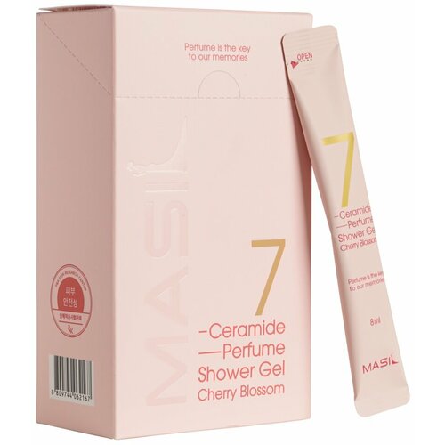 MASIL 7 CERAMIDE PERFUME SHOWER GEL STICK POUCH (CHERRY BLOSSOM) Парфюмированный гель для душа с керамидами и ароматом цветка вишни 20*8мл