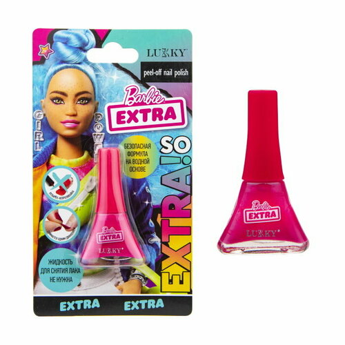 лак для ногтей дет barbie extra ярко голубой блистер объем 5 5 мл Barbie EXTRA Лак Lukky ярко-розовый, блистер, объем 5,5 мл.
