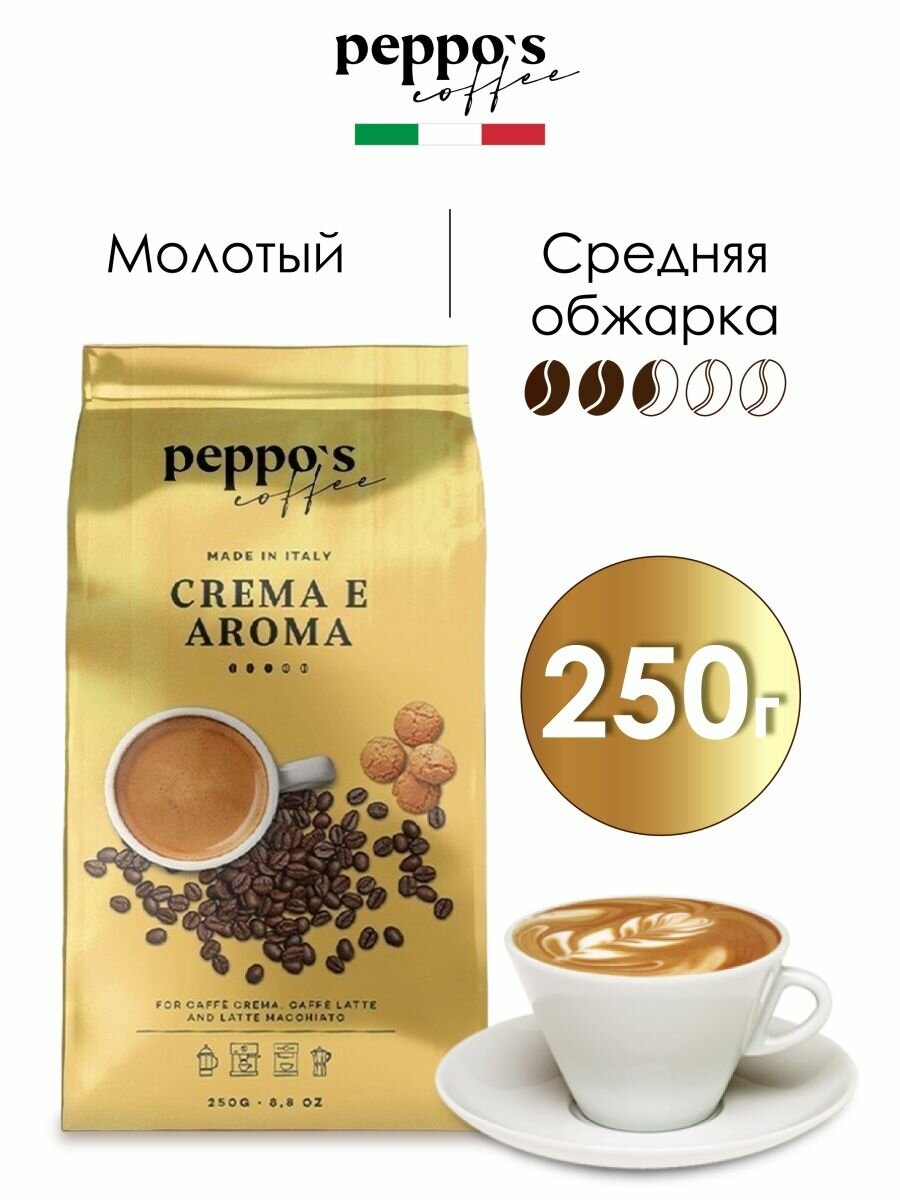 Молотый кофе PEPPO'S Crema E Aroma 250 г