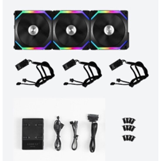 Вентиляторы для корпуса Lian LI UNI FAN SL 120 Black aRGB PWM 120mm 3pcs G99.12UF3B.00 — фото 1