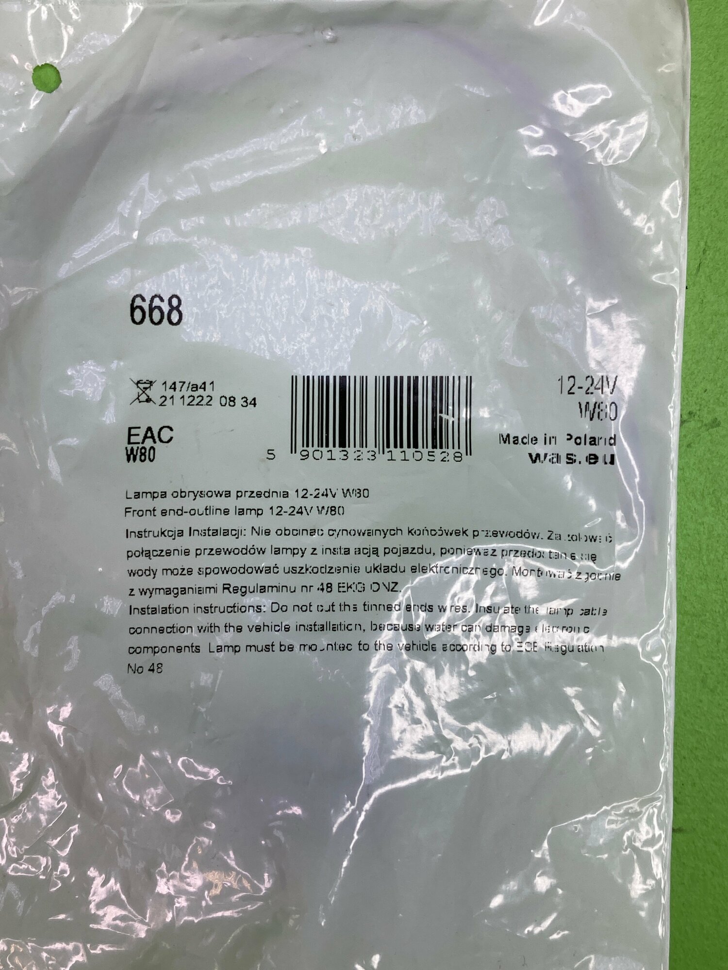 фото Фонарь габаритный ! передний белый LED 12V-24V W80 \Universal