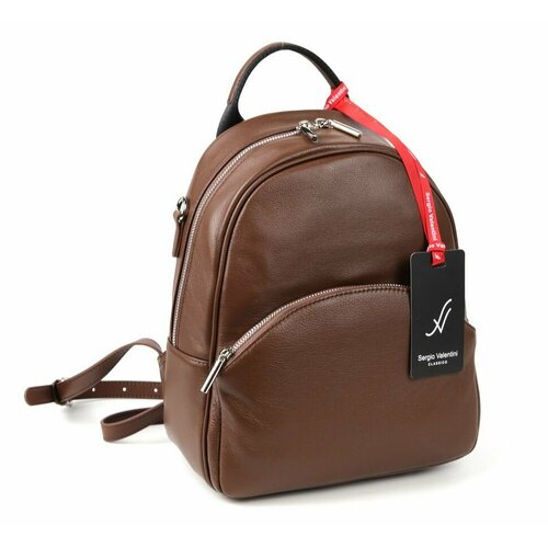 фото Рюкзак sergio valentini, фактура гладкая, коричневый