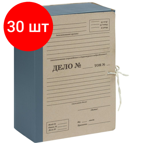 Комплект 30 штук, Папка архивная картон/бумвинил ATTACHE 120мм 4 завязки attache папка архивная картон бумвинил attache 120мм 4 завязки