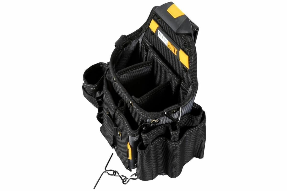 Поясная сумка для электрика Toughbuilt TB-CT-114, полиэстер, черная, с плечевым ремнем, 15 отсеков — фото 1