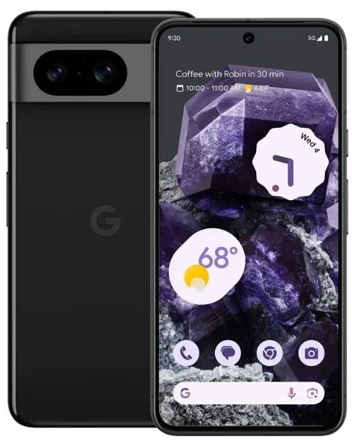 Смартфон Google Pixel 8 8/128 ГБ EU, Dual: nano SIM + eSIM, Obsidian