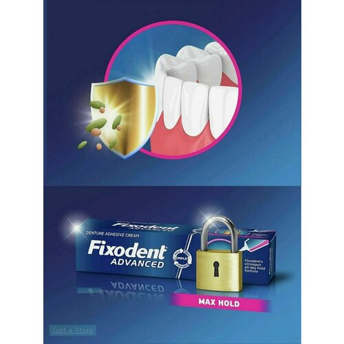 Клей для зубных протезов Фиксодент Advanced Max Hold Fixodent 1544₽