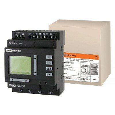 Программируемый логический контроллер ПЛК12А230 с дисплеем 230В TDM Electric (SQ0750-0001) — фото 2
