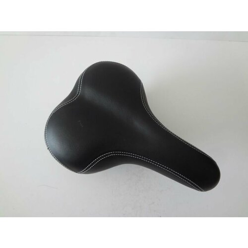 фото Седло horst 250х205мм, комфорт, эластомер, пружины, черное с белой прострочкой, 00-170054