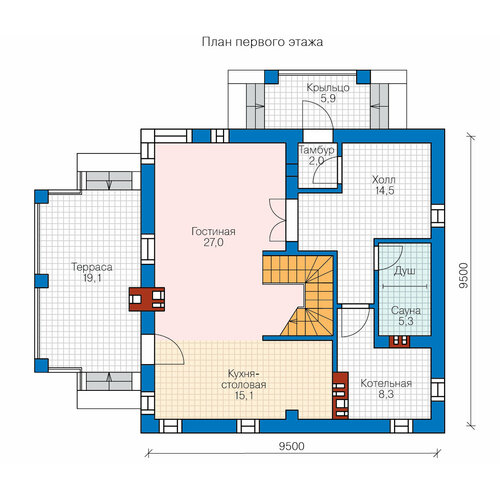 59-79AL-Catalog-Plans - Проект двухэтажного дома из газобетона с террасой