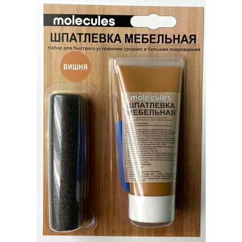 Шпаклёвка мебельная со шпателем Molecules 55 г цвет вишня 870₽