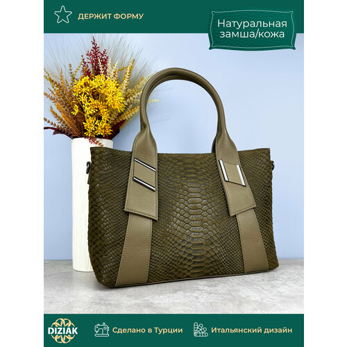 фото Сумка кросс-боди n-500m-защитный хаки, фактура тиснение, под рептилию, хаки diziak