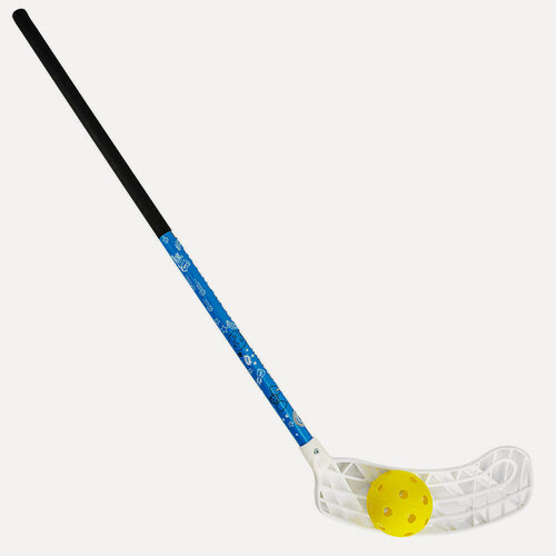 Изображение товара Клюшка для флорбола детская (4.5-6 лет) RealStick KIDSCAMP 65 см (рост 110-120 см) с мячом, MR-KF-KC65L, левый загиб