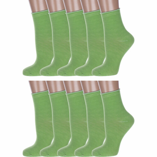 Носки HOBBY LINE, 10 пар, размер 36-40, зеленый носки hobby line 5 пар размер 36 40 зеленый