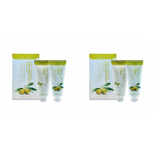 Набор кремов Lebelage set для рук и ног с оливой Lebelage Daily Moisturizing Olive Hand Cream Foot Cream 100 мл 2 шт 1172₽