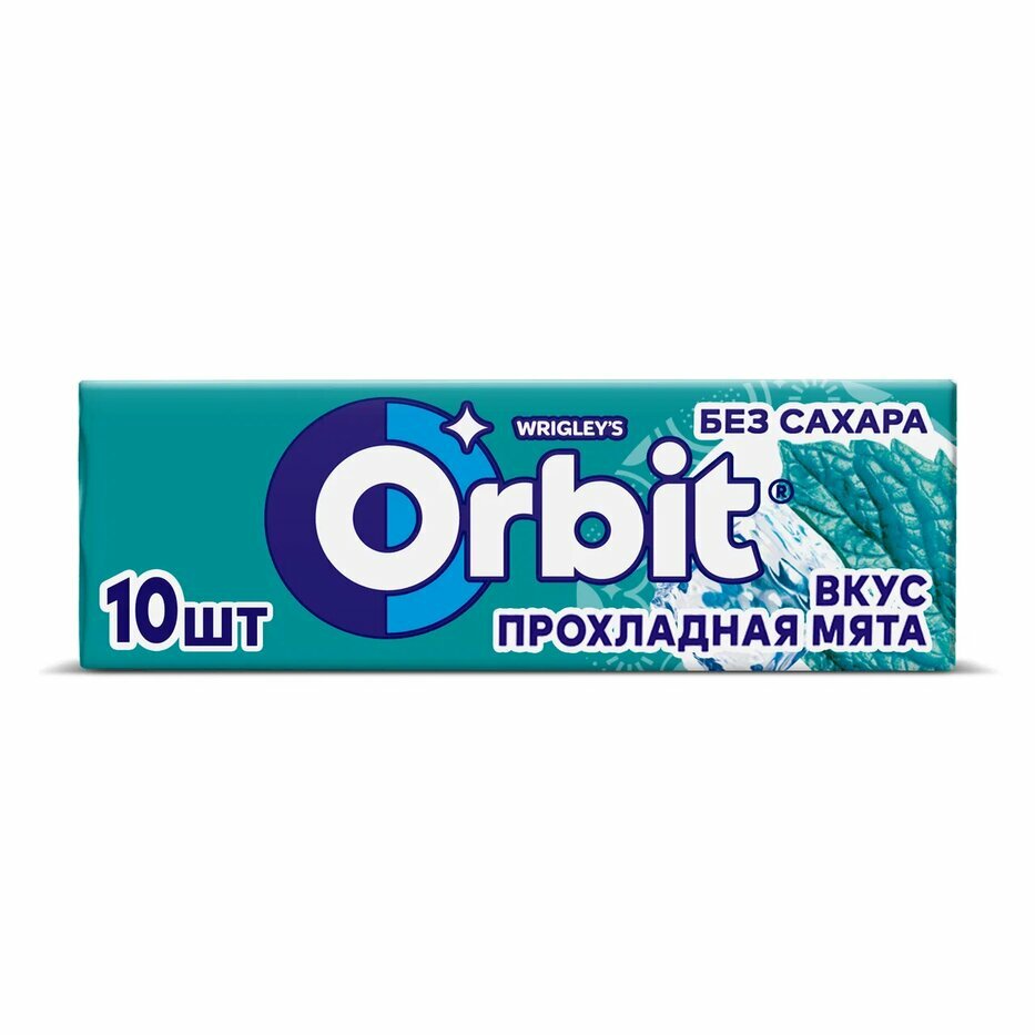 Жевательная резинка Orbit Прохладная мята, без сахара, 13.6 г, 30 шт. в уп.