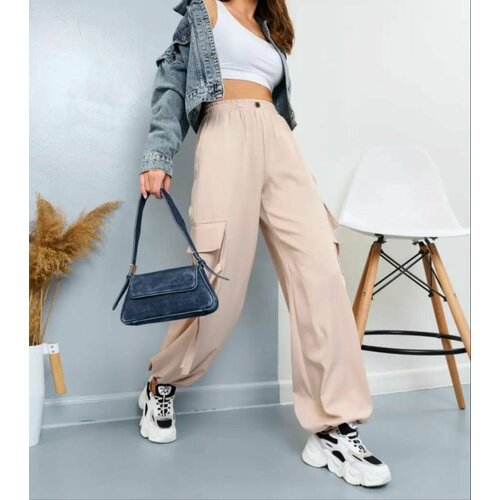 фото Брюки , размер s, бежевый нет бренда