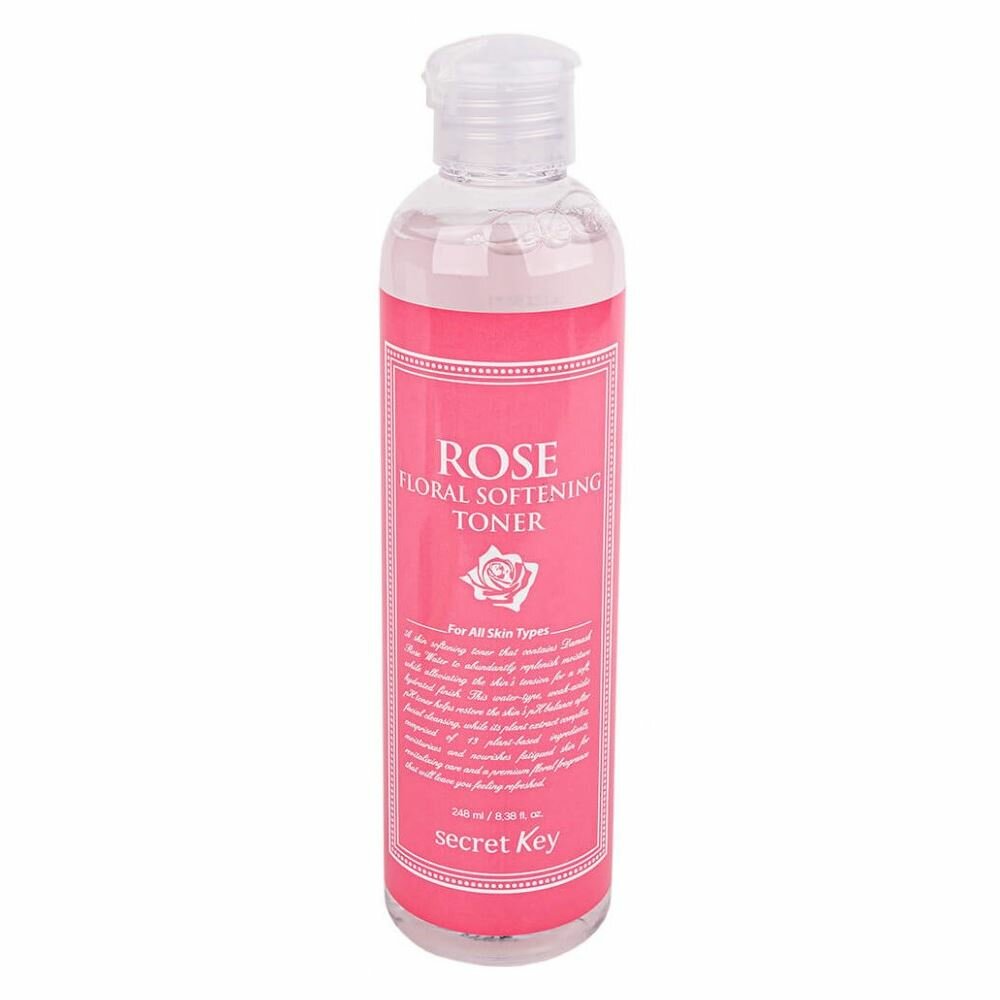 Тоник Secret Key Face Care Rose Floral Softening Toner, Тонизирующий тоник для лица с экстрактом Розы, 248 мл