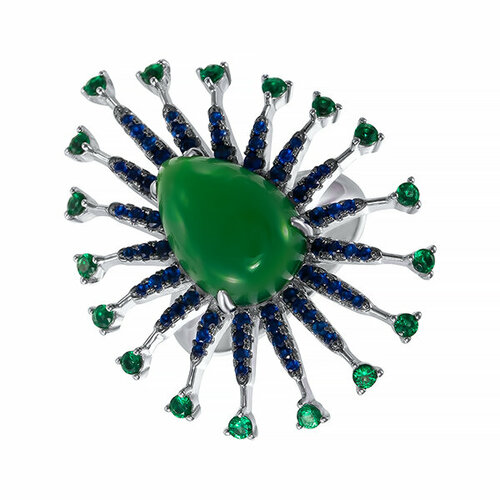 фото Кольцо element47, серебро, 925 проба, агат, размер 18.5