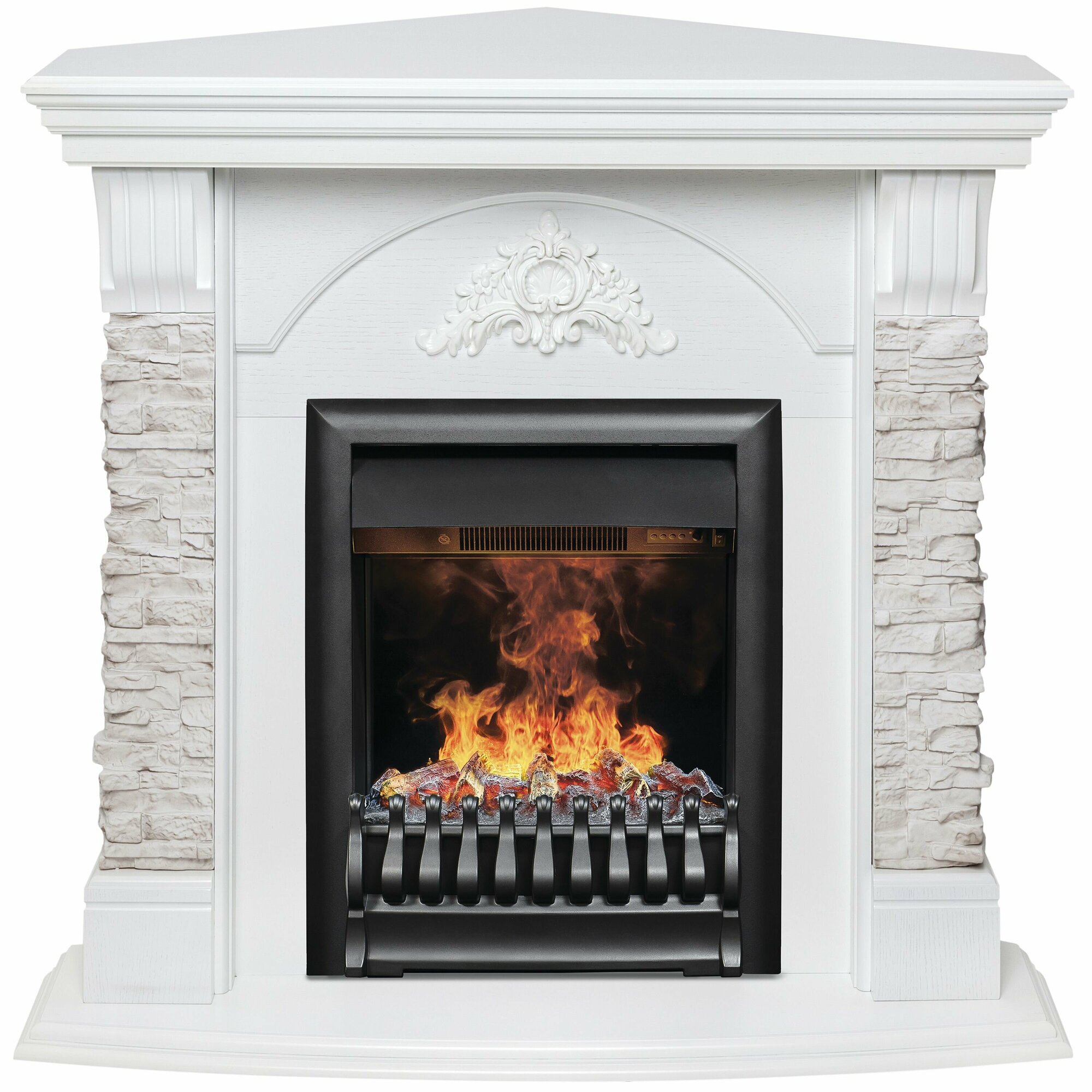 Электрокамин RealFlame ATHENA CORNER GR STD/EUG/25'5/24 WT-511 с очагом 3D Oregan