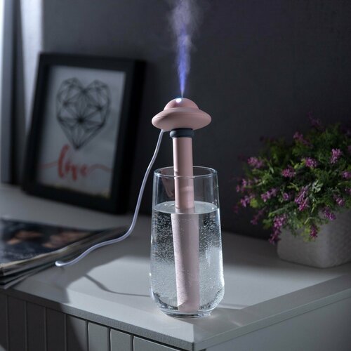 Увлажнитель воздуха НЛО HM-21 ультразвуковой погружной с подсветкой USB розовый 103000₽