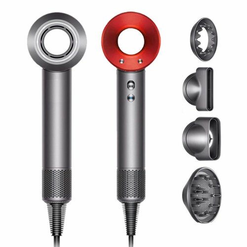 Профессиональный фен для быстрой сушки волос с 5 насадками Super Hair Dryer Likedyson EU красный 299900₽
