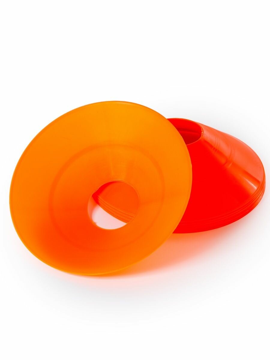 Конусы спортивные Mr. Fox 10 штук высота 4 см, диаметр 12 см, фишки для футбола, оранжевые